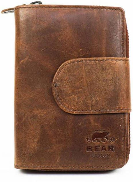 Bear Design Cow Lavato Dames Portemonnee CL13550 Cognac