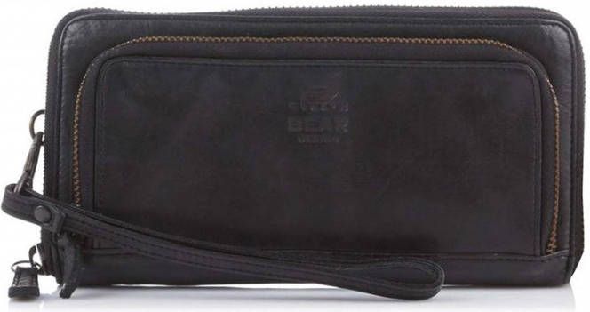 Bear Design Cow Lavato Demi Portemonnee Black