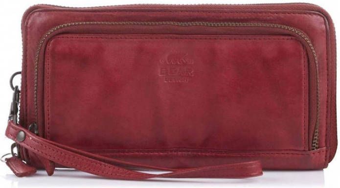 Bear Design Cow Lavato Demi Portemonnee Red