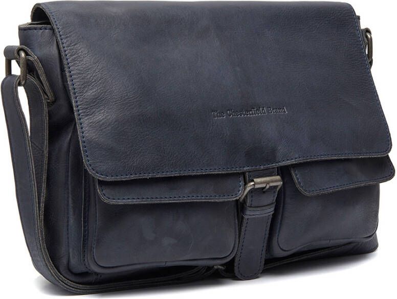 Chesterfield Interlaken Leren Schoudertas Navy