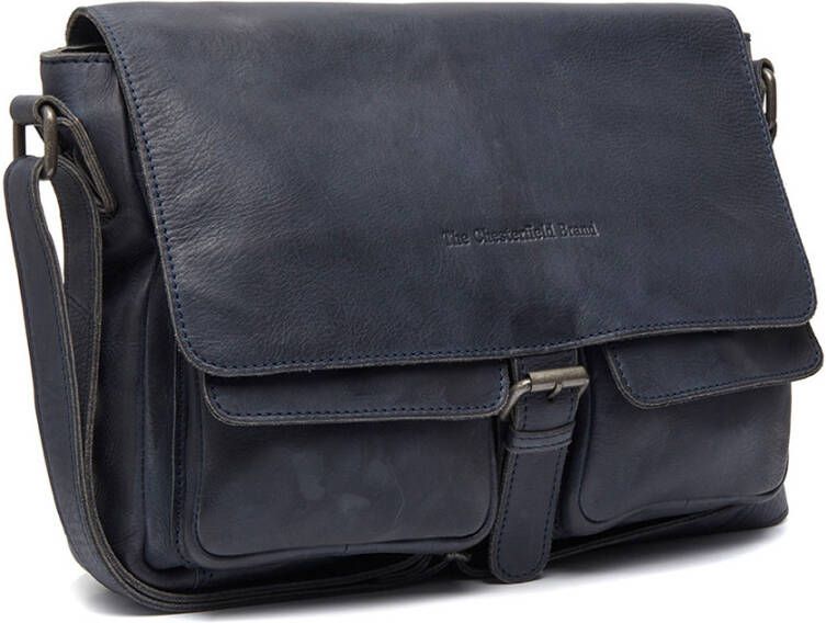 Chesterfield Zurich Leren Schoudertas Navy