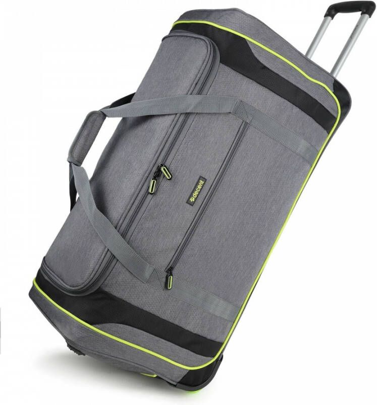 Decent Flexplus Reistas met Wielen 78 grijs/lemon groen Reistas