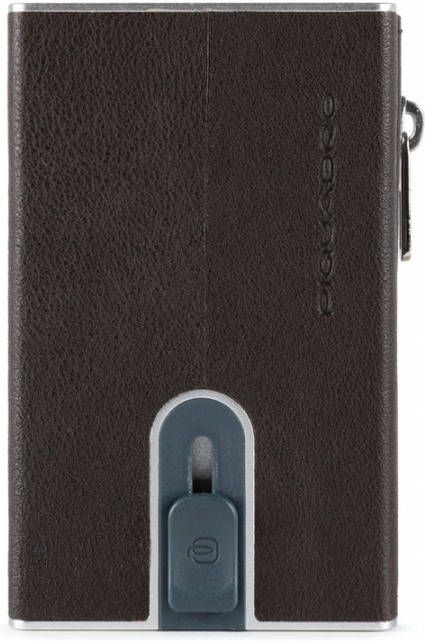 Piquadro Black Square Compact Wallet Dark Brown