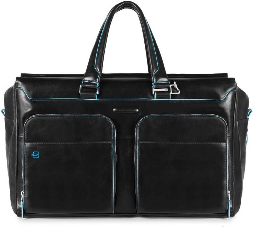 Piquadro Black Square Weekender Duffle Laptop 15" Black
