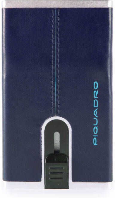 Piquadro Blue Square Creditcard Case With Sliding System Night Blue