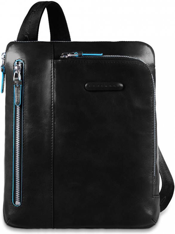 Piquadro Blue Square iPad Air/iPad Crossbody Bag Black
