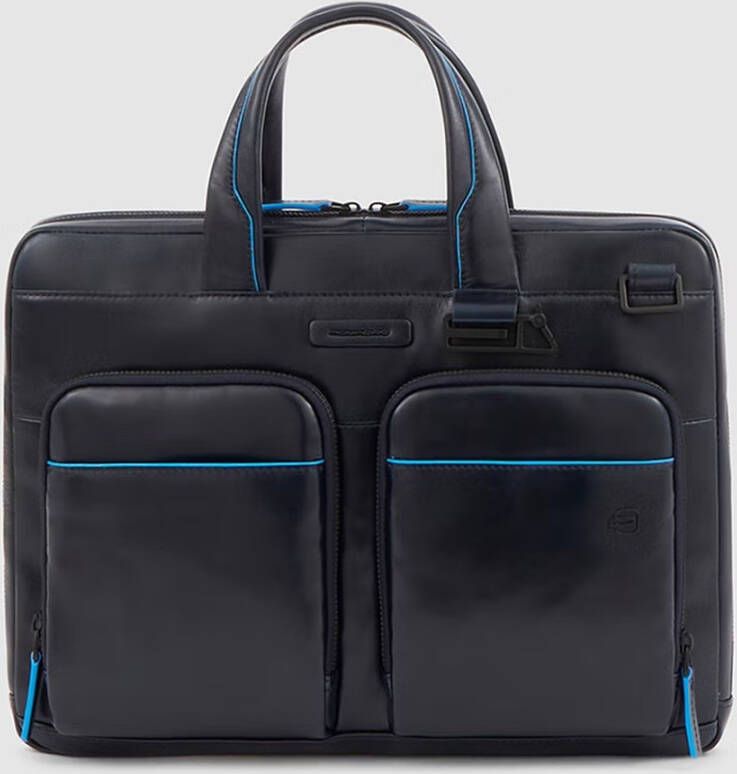 Piquadro Blue Square Computer Portfolio Briefcase 14&apos, &apos, night blue