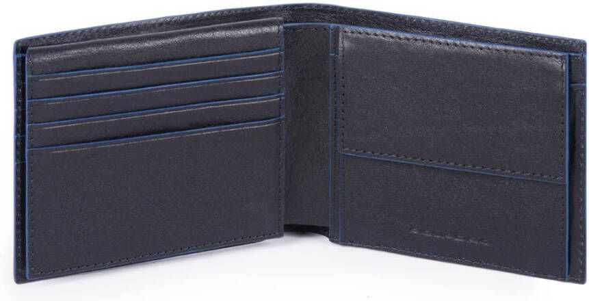 Piquadro Blue Square S Matte Men&apos, s Wallet With Flip Up ID Night Blue