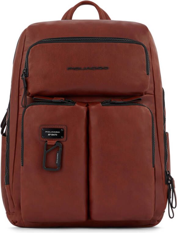Piquadro Harper Computer Backpack 15, 6" Tobacco