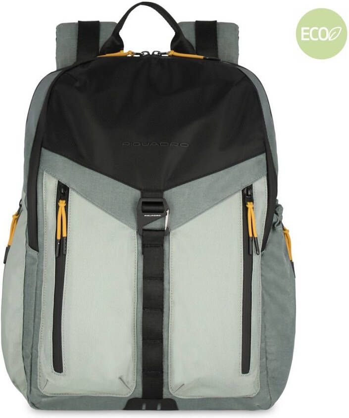 Piquadro Spike Computer Backpack 15, 6" Green/Black