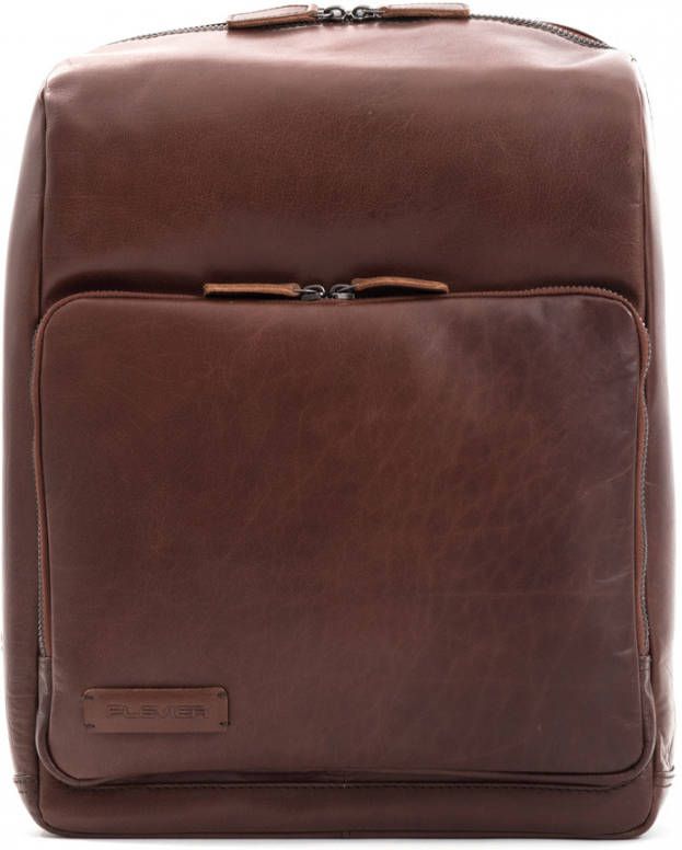 Plevier Slate Leren Laptop Rugzak 15,6'' bruin