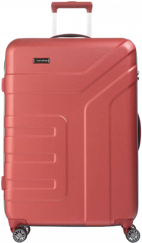 Travelite Vector 4 Wiel Trolley L coral Harde Koffer