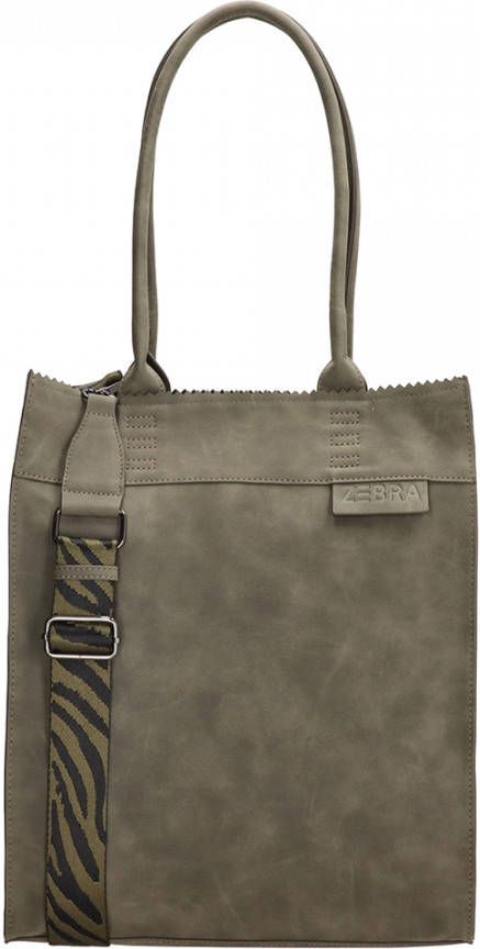 Zebra Trends Zebra Natural Bag Merel Kartel Shopper Olijfgroen