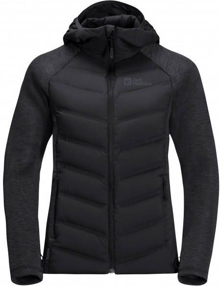 Jack Wolfskin Women's Tasman Down Hybrid Donsjack, zwart