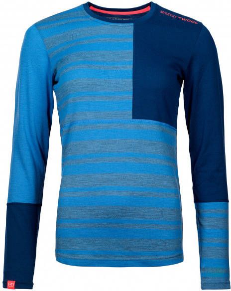 Ortovox Women's 185 Rock'N'Wool Long Sleeve Merino ondergoed, blauw
