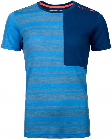 Ortovox Women's 185 Rock'N'Wool Short Sleeve Merino ondergoed, blauw