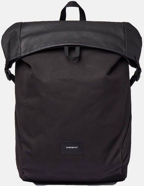 Sandqvist Alfred black with black webbing backpack