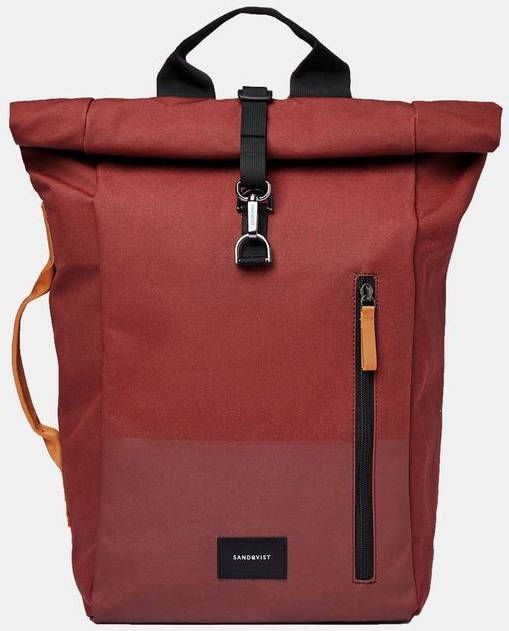 Sandqvist Dante Backpack metal hook, black with black webbing backpack