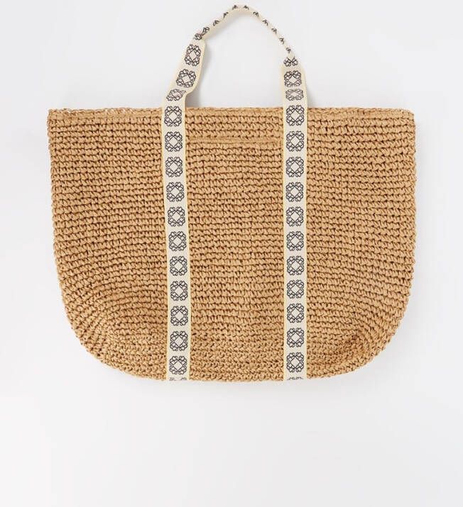 Becks&#xF6, ndergaard Shopper van raffia met logoband