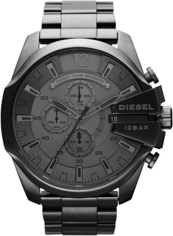Diesel horloge Mega Chief DZ4282 zilverkleur