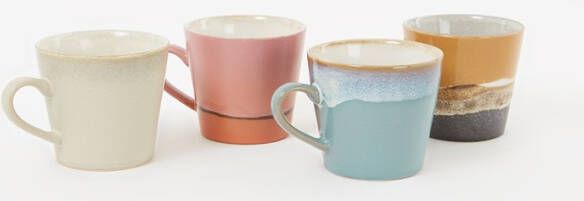HKliving Cappuccino mok Meteor 70's keramiek set van 4