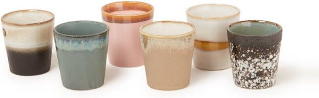 HKliving Koffiekopjes Oberon 70's keramiek set van 6