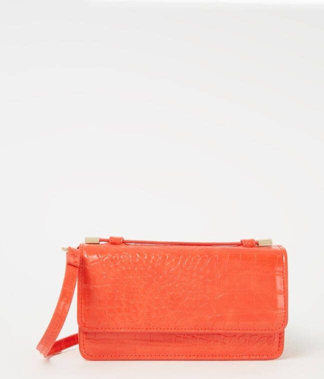 Mango Naomi schoudertas met crocostructuur