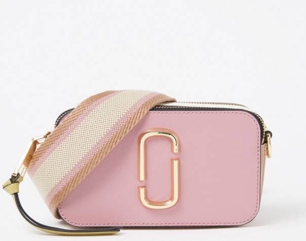 Marc Jacobs The Snapshot L crossbodytas van leer met crocostructuur