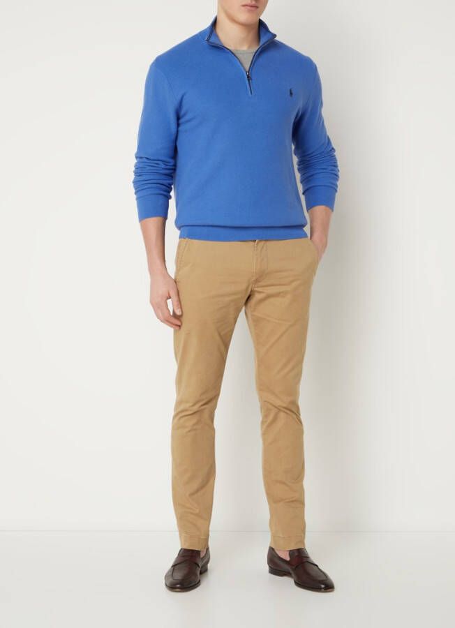 Ralph Lauren Fijngebreide pullover met halve rits en logoborduring