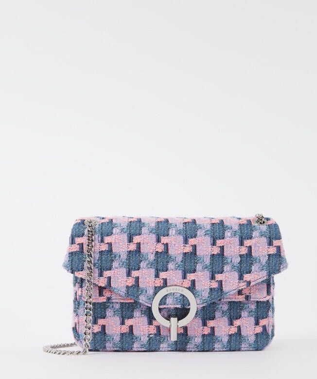 sandro Schoudertas van tweed met pied de poule dessin