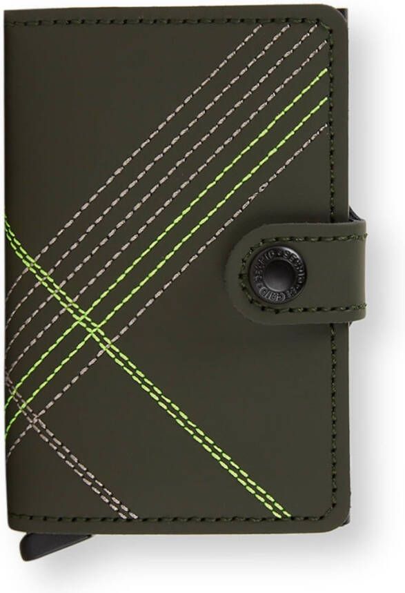 Secrid Pasjes portemonnees Miniwallet Stitch Linea Matt Base Groen
