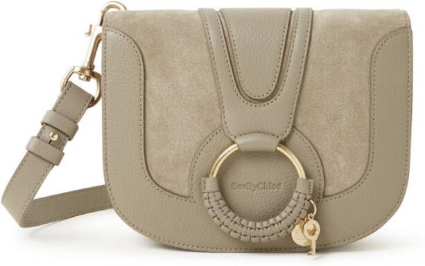 See by Chloé Hana Small Crossbody Bag in Motty Grey Suede and Calfskin , Grijs, Dames
