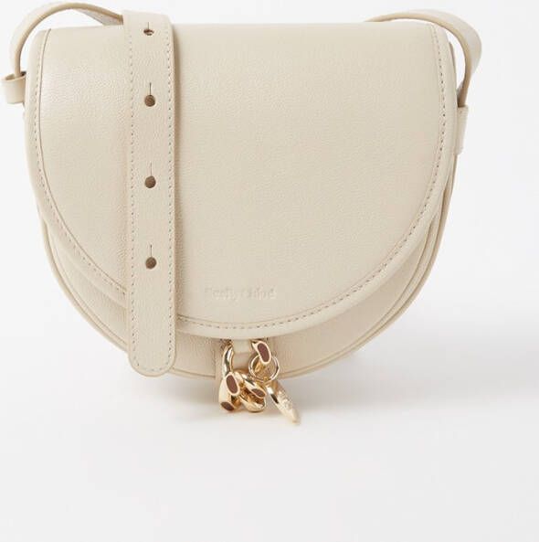 See by Chloé Mara Saddle Bag in Beige Leather , Beige, Dames