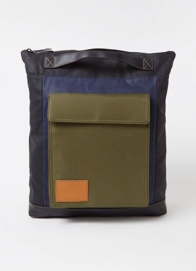 Ted Baker Crushed rugzak met canvas details en 12 inch laptopvak