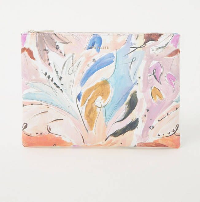 Ted Baker Niemo clutch van leer met print