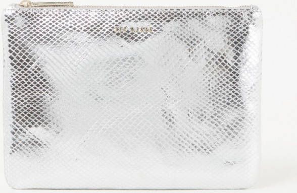 Ted Baker Snaksa clutch van leer met metallic finish