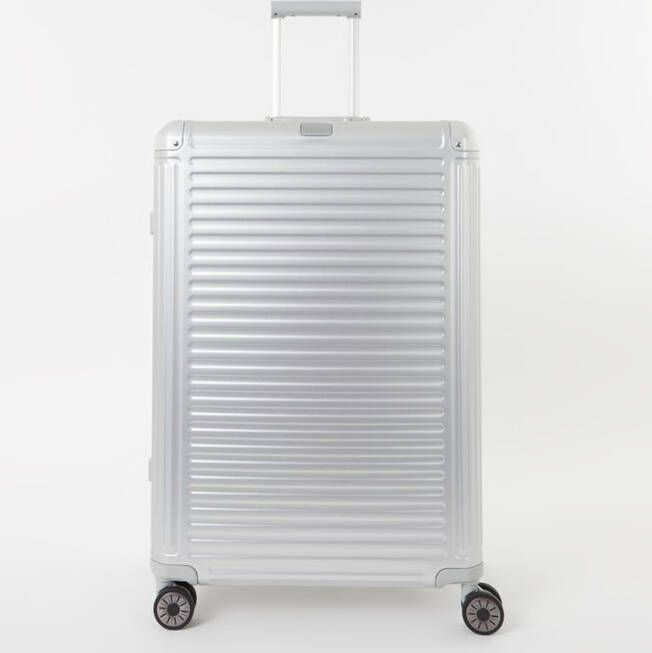 Travelite Next Aluminium 4 Wiel Trolley L silver Harde Koffer