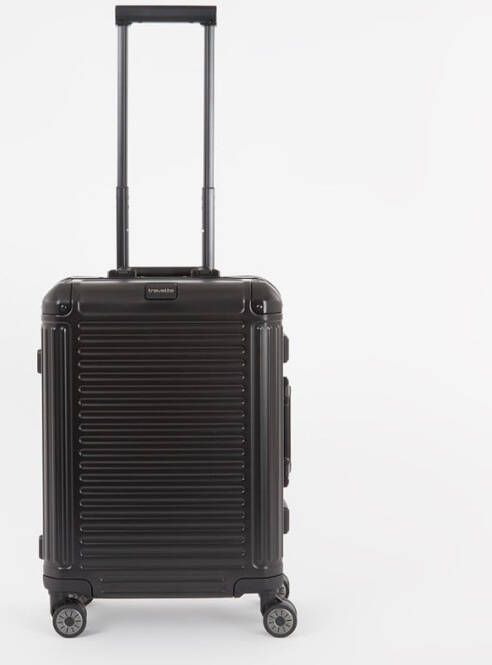 Travelite Next Aluminium 4 Wiel Trolley S black Harde Koffer