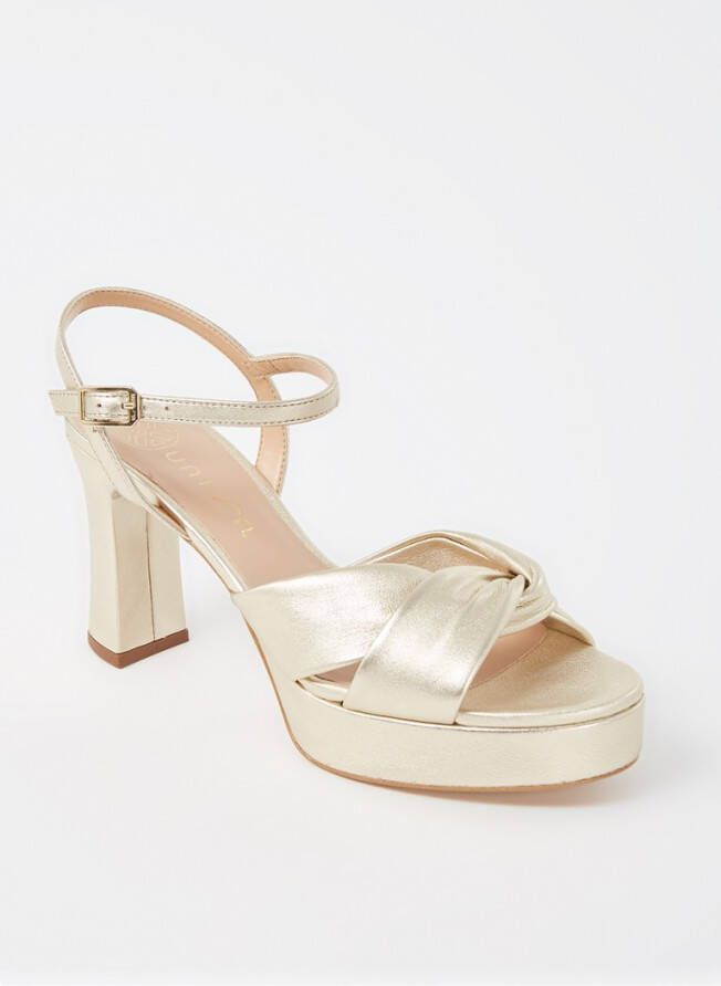 Unisa Sandalette van leer met metallic finish