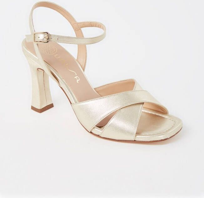 Unisa Solce sandalette van leer met metallic finish