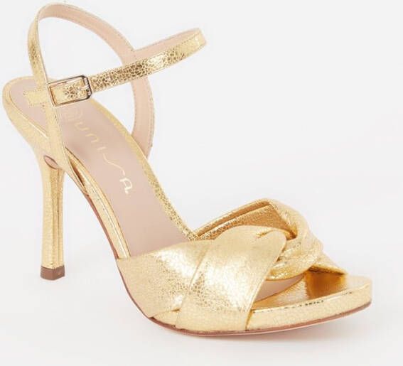 Unisa Yusuf sandalette van leer met metallic finish