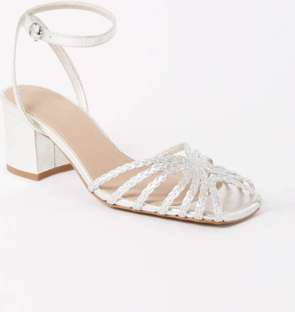 Whistles Blakely sandalette van leer met metallic finish