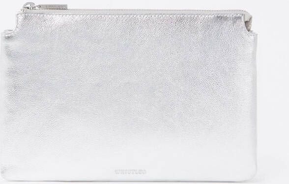 Whistles Clutch van leer met metallic finish