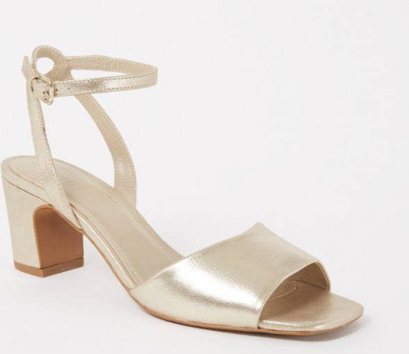 Whistles Emerson sandalette van leer met metallic finish