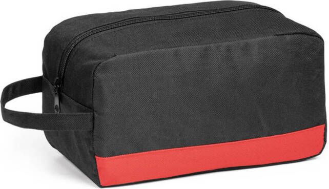 Bagbase Toilettas Zwart/rood Met Handvat 22 X 12 Cm Toilettassen