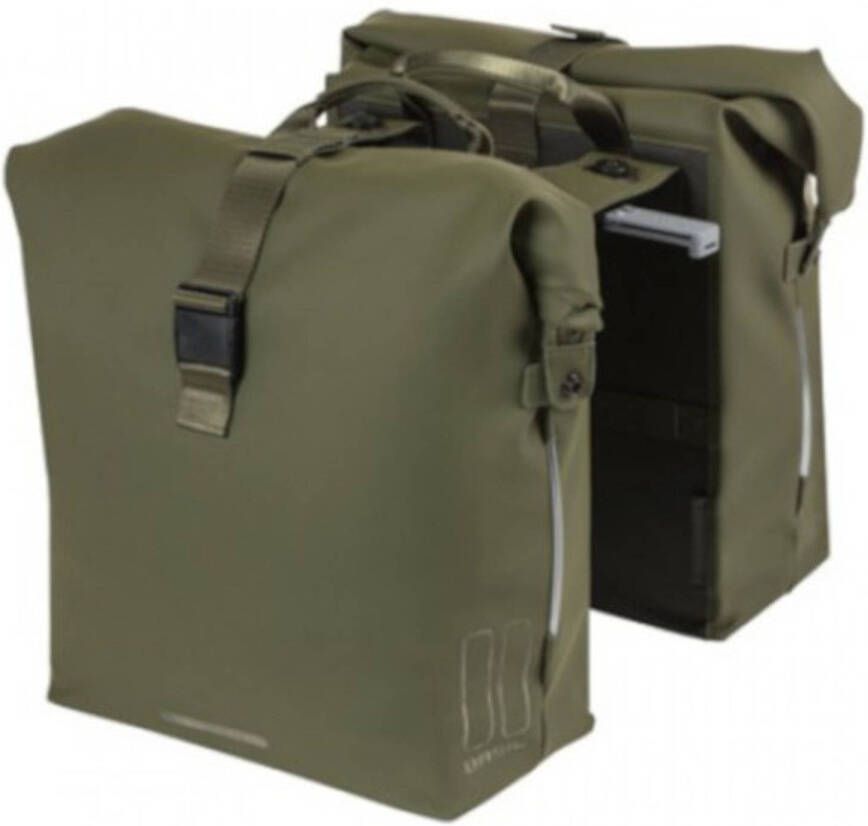 Basil dubbele fietstas soho nordlicht mik 41 liter Donker groen Donker groen