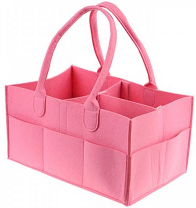 FLOKOO Luiertas Vilt Roze 32 X 22 X 19 Cm Luier Organizer
