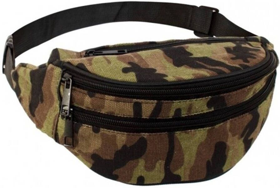 Merkloos Camouflage Legerprint Heuptasje/buideltasje 30 X 10 Cm Heuptassen