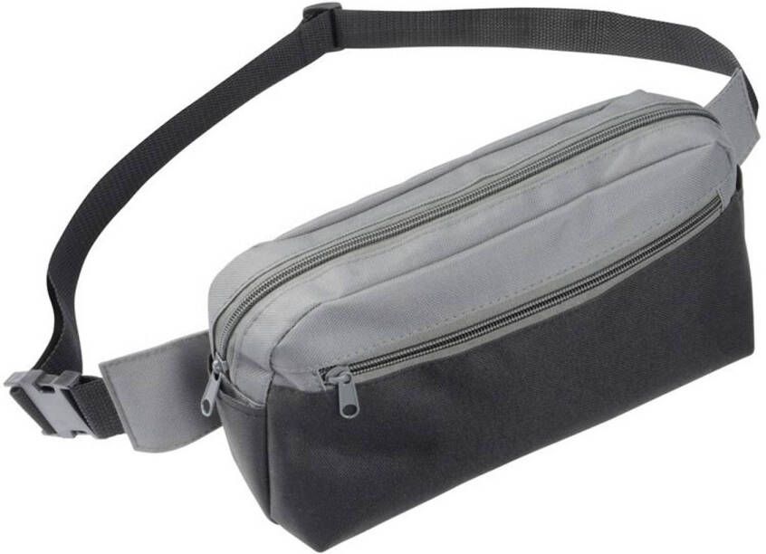 Merkloos Grijs/zwart Heuptasje/buideltasje 28 X 17 Cm Heuptassen