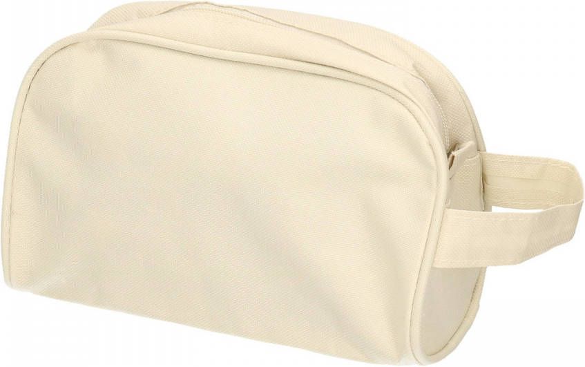 Merkloos Handbagage Toilettas Gebroken Wit Met Handvat 21, 5 Cm Voor Heren/dames Toilettassen